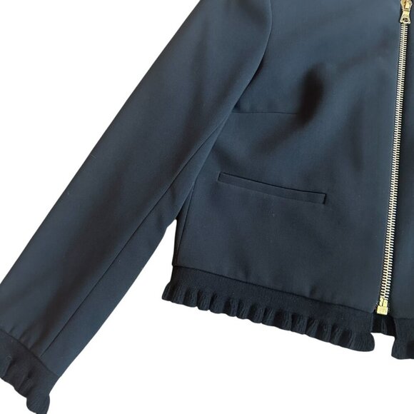 Sandro Cropped Length Zip-Down Blazer Jacket Office Professional Size 36 Small - Picture 5 of 11